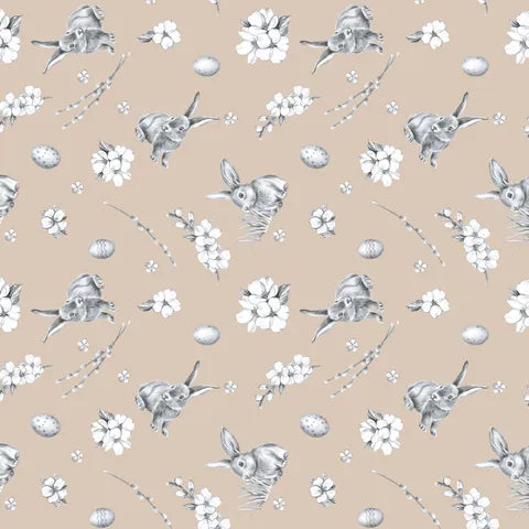 EGGCELENT EASTER Allover Brown - FAT QUARTER