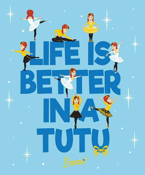 EMMA WIGGLE Life is Better in a Tutu Blue Panel - SALE $15.50 per panel