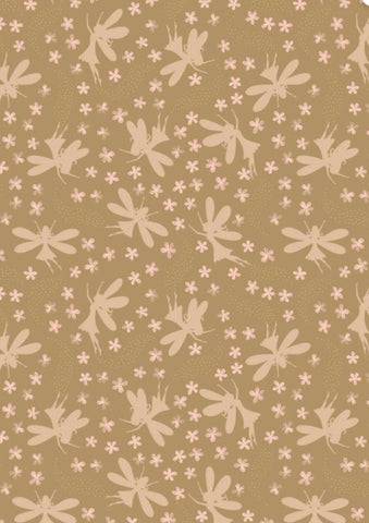FAIRY CLOCKS Floral Fairies Deep Gold Gold Metallic - SALE $19.00 p/m