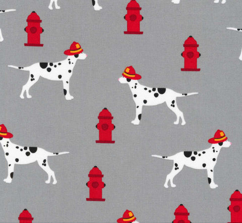 FIRE PUPS Hydrants & Dalmation Pups Grey - SALE $15.00 p/m