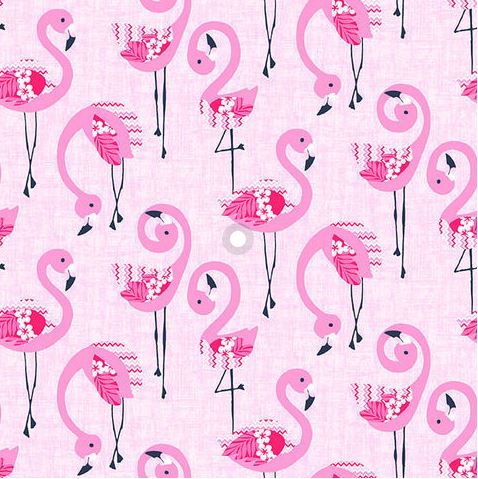 FLAMINGO BEACH Flamingos on Pink