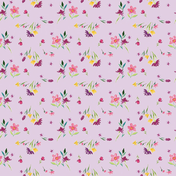 HAMPTON GARDEN Stems Lavender - FAT QUARTER