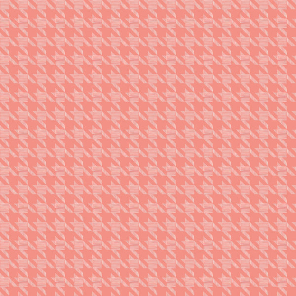 HEARTSONG Houndstooth Coral - SALE $17.00 p/m