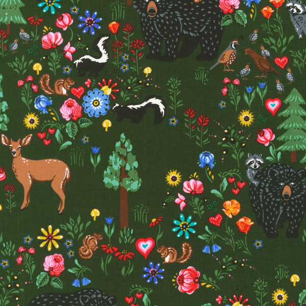 HIDDEN CANYON Forest Animals Green - SALE $15.00 p/m