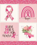 HOPE IN BLOOM Block Panel Pink - SALE $13.00 per panel