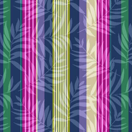HUMMINGBIRDS & HIBISCUS Palm Stripe Tropical - FAT QUARTER