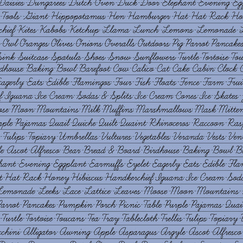 HUNGRY ANIMAL ALPHABET Alphabet Penmanship Periwinkle - SALE $15.00 p/m