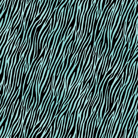 JEWEL TONES Zebra Cool Turquoise - SALE $22.00 p/m