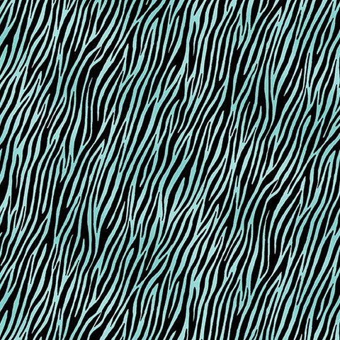 JEWEL TONES Zebra Cool Turquoise - SALE $19.00 p/m