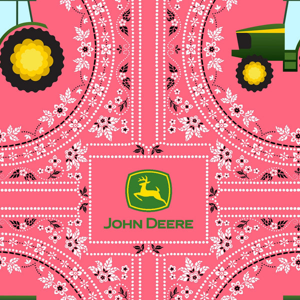 JOHN DEERE Bandana Pink - FAT QUARTER