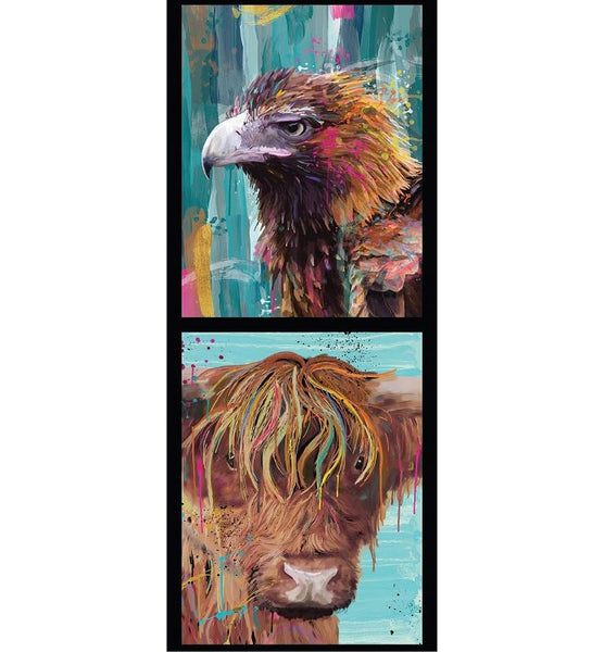 KARIN ROBERTS COLLECTION Eagle Cow 2 Block Panel