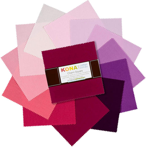 KONA SOLIDS Wildberry Palette Charm Pack - NEW ARRIVAL