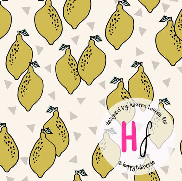 HAPPY FABRICS KNIT Lovely Lemons by Andrea Lauren - SALE $25.00 p/m