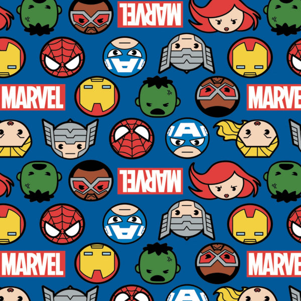 MARVEL KAWAII 2 Hero Faces & Logo Blue - NEW ARRIVAL