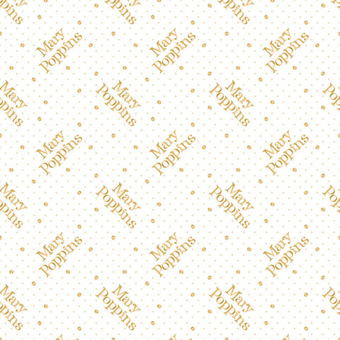 MARY POPPINS Polkadot White Metallic - FAT QUARTER