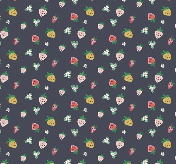 MISTY MORNING Strawberries Midnight - FAT QUARTER