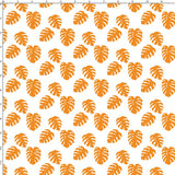 CUSTOM DIGITAL WOVEN (Cotton Poplin 140gsm) Mod Sloths - Tropical Leaves Orange