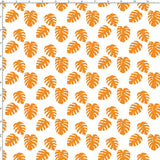 CUSTOM DIGITAL WOVEN (Cotton Poplin 140gsm) Mod Sloths - Tropical Leaves Orange