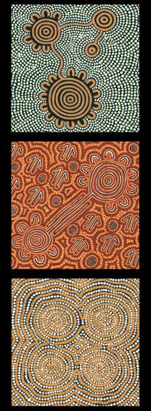 NGURAMBANG COLLECTION Aboriginal Art Connection, Kangaroo Dreaming, Waterholes Panel - SALE $7.50 per panel