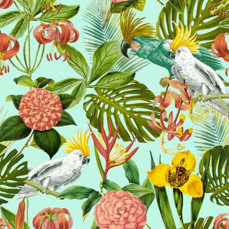 PARADISE Birds in Paradise Aqua