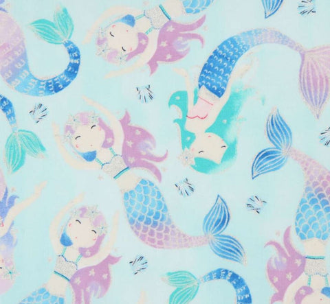 PASTEL MERMAIDS Light Blue with Sparkle