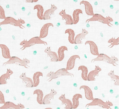 PINE GROVE Squirrels White - SALE $13.00 p/m