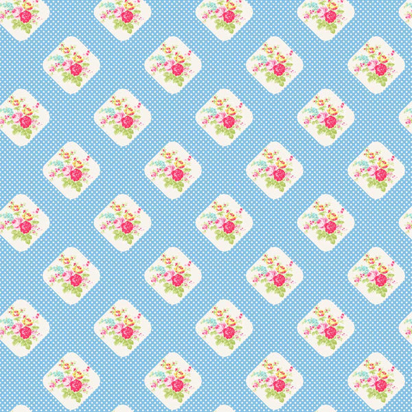 POSIE Rose Cameos Blue - SALE $22.00 p/m