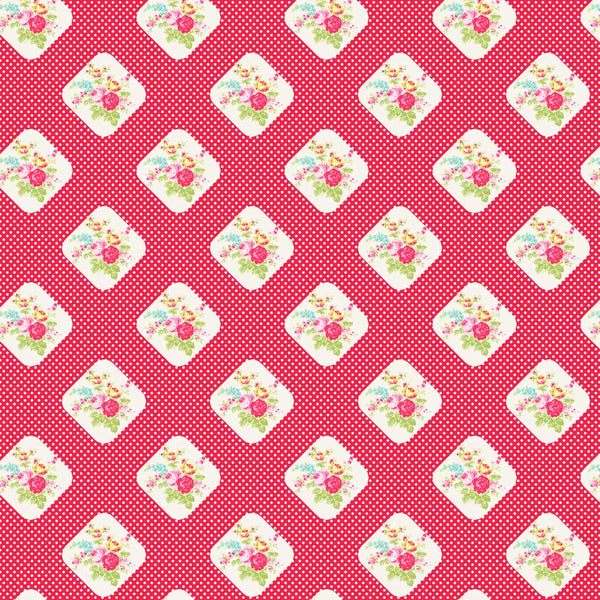 POSIE Rose Cameos Red - SALE $22.00 p/m