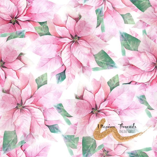 CUSTOM DIGITAL PRINT Pretty Poinsettias Soft Plum