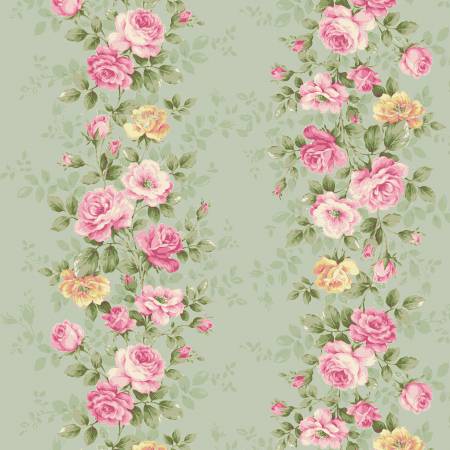 RURU BOUQUET SWEET ROSE Floral Wallpaper Green