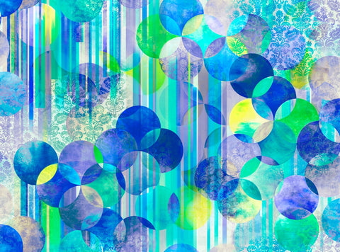 GRADIENTS PARFAIT Rainbow Bubbles Geometric Blue Raspberry -SALE $22.00 p/m