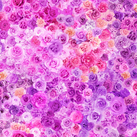 GRADIENTS PARFAIT Rainbow Roses Purple Passion - FAT QUARTER