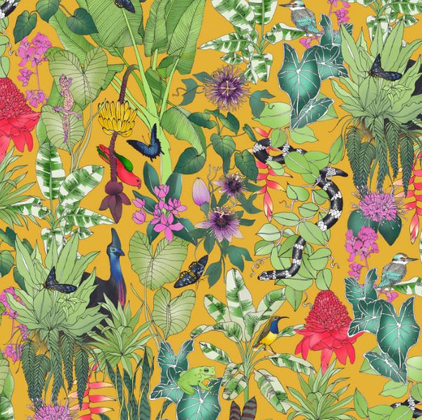 THE SCENIC ROUTE Rainforest Mustard (Woven) - SALE $23.00 p/m