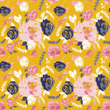 RILEY BLAKE JERSEY KNIT Floral Gold - SALE $17.00 p/m