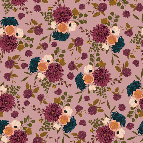 RILEY BLAKE CHALLIS RAYON Dahlia Grenadine - SALE $23.00 p/m