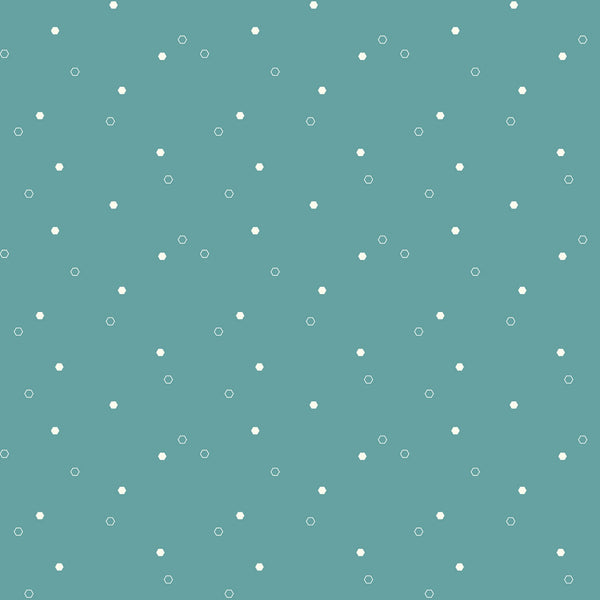 DAISY FIELDS Scattered Hexies Teal