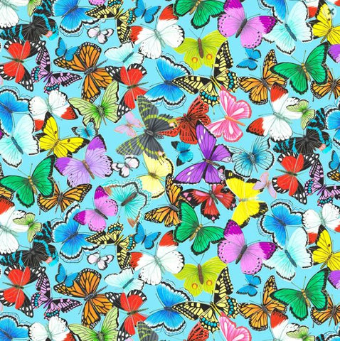 SPRING'S WINGS Butterflies Blue -  SALE $17.00 p/m