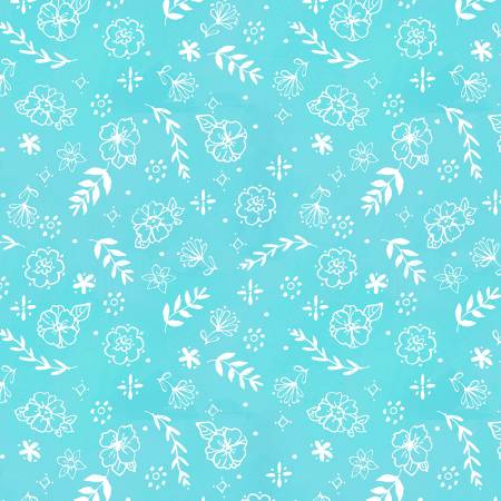 SPRING THEORY Flower Stamp Aquarius - FAT QUARTER