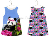 EURO DIGITAL KNIT Floral Pandas Split Panel - SALE $19.50 per panel