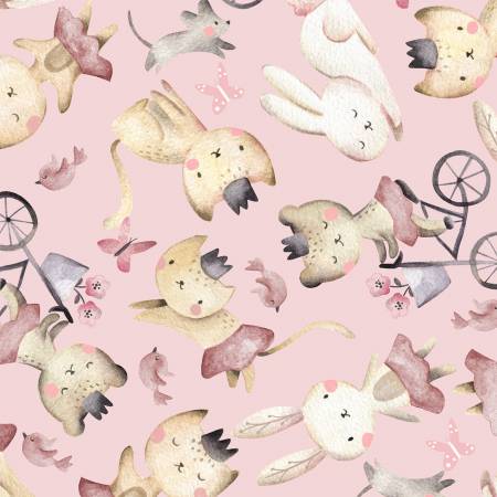PLAY DAY Tossed Animals Pink - SALE $15.00 p/m