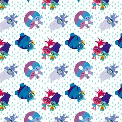 TROLLS Toss White - FAT QUARTER