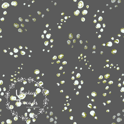 CUSTOM DIGITAL WOVEN (Cotton Poplin 140gsm) Under The Sea - Bubbles Charcoal