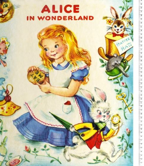VINTAGE STORYBOOK Alice in Wonderland Panel