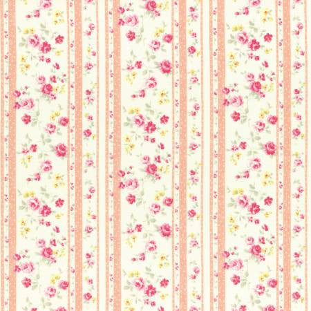 PRINCESS ROSE 2017 Wallpaper Stripe Peach - FAT QUARTER
