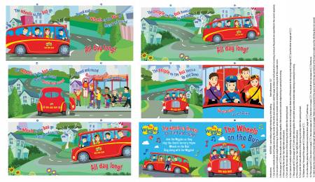 THE WIGGLES On the Bus Soft Book Panel - SALE $13.00 per panel
