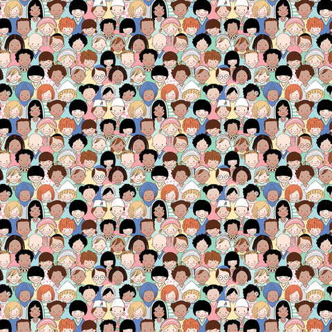 WONDERFUL WORLD Children of the World Multi - FAT QUARTER
