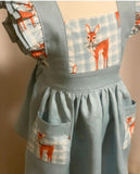 CUSTOM DIGITAL KNIT (Cotton Lycra 230gsm - 240gsm) Woodland Fawn on Gingham