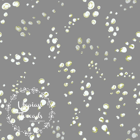 CUSTOM DIGITAL WOVEN (Cotton Poplin 140gsm) Under The Sea - Bubbles Charcoal (Second) - SALE $7.00 p/m